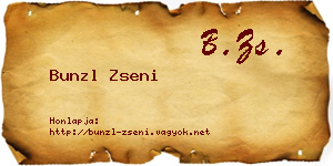 Bunzl Zseni névjegykártya